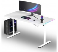 Gaming galds Ultradesk Gaming galds dla gracza QUEST, 140x70cm, 72-120cm, biały-biały