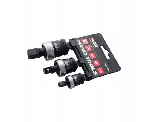 AWTOOLS PRZEGUB KULISTY UDAROWY Cr-Mo kpl. 1/4"  3/8"  1/2" BLACK LINE
