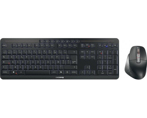 Cherry CHERRY Stream desktop ultimate klawiatura Dołączona myszka Dom/Biuro USB + RF Wireless + Bluetooth AZERTY francuski Black