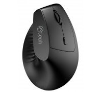 C-Tech C-TECH Myś VEM-15, pionowy, bezprzewodowa, BT5.0 + 2,4GHz, 1600DPI, baterie 400 mAh, czarny