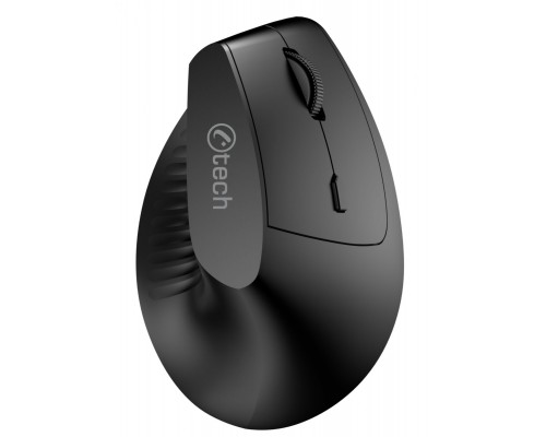 C-Tech C-TECH Myś VEM-15, pionowy, bezprzewodowa, BT5.0 + 2,4GHz, 1600DPI, baterie 400 mAh, czarny