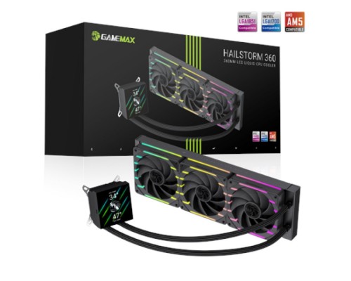 GameMax Gamemax | HAILSTORM 360 LCD BK | Black | Intel, AMD