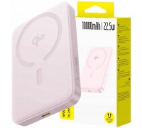 Baseus Baseus EnerFill FM12 Qi2 10000mAh 22.5W kompatybilny  MagSafe  Whitem kablem Baseus Simple USB-C 20V/3A 0,30m - Pink