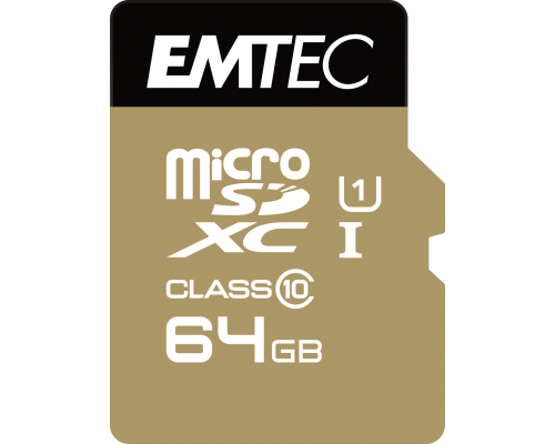 SD  Emtec Gold+ MicroSDXC 64 GB Class 10  (ECMSDM64GXC10GP)