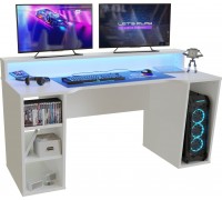 Gaming galds PYspace Gaming galds gamingowe SUPERNOVA211 białe z oświetleniem LED