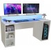 Gaming galds PYspace Gaming galds gamingowe SUPERNOVA211 białe z oświetleniem LED