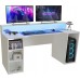 Gaming galds PYspace Gaming galds gamingowe SUPERNOVA211 białe z oświetleniem LED