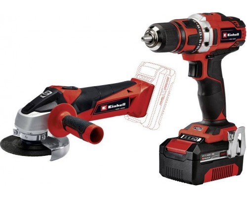 Einhell Einhell Tool set TE-TK 18/2 Li Kit (red/black, Cordless drill driver and Cordless angle grinder, Li-Ion battery 4.0Ah)