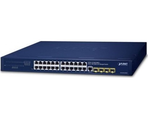 Switch Planet PLANET IPv4/IPv6, 24-Port  L2/L4 Gigabit Ethernet (10/100/1000) 1U Blue