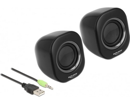 Delock Mini Stereo PC Głośniki z wtykiem 3,5 mm i zasilaniem USB
