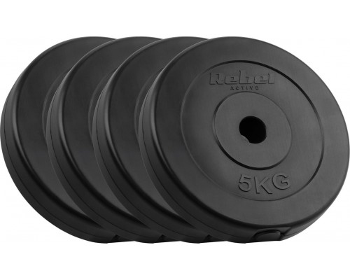 Rebel Bitumena slodžu komplekts 4x5kg, caurums 31mm, klasiskais disks, REBEL ACTIVE