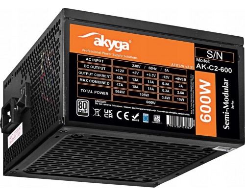 Akyga pół-modularny ATX AK-C2-600 600W