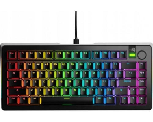 Glorious PC Gaming Race Glorious GMMK 3 Pro 75 % Custom Gaming-  Pre-Built, ANSI (US), Fox Switches, Black