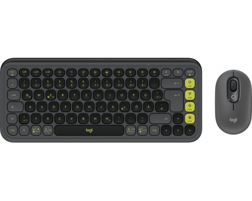 Logitech POP Icon Combo klawiatura Dołączona myszka Uniwersalne Bluetooth QWERTZ Niemiecki Grafitowy, Green