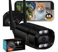 EASYCAM Outdoor WiFi 8MPx TUYA SMART Ultra HD 4K ZOOM SD LED AUDIO SD [BLACK-TUBE]