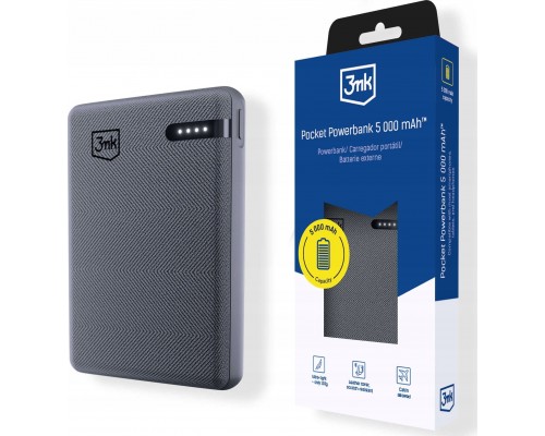 3MK Pocket 5000mAh 12W USB-C gray/gray