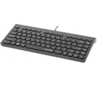 Manhattan MANHATTAN Slim Mini-klawiatura USB 12 przyciski multimedialne/funkcyjne zintegrowany kabel USB-A 1,5 m kompaktowy płaski format czarny