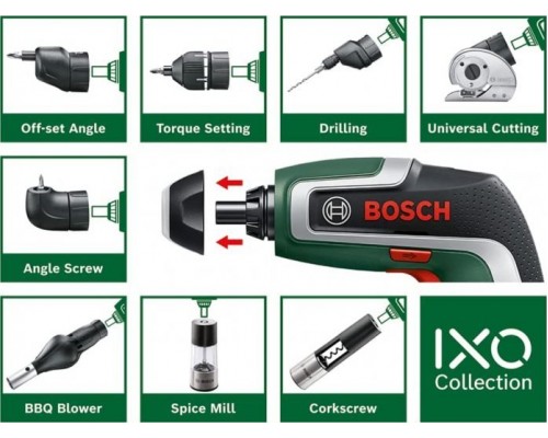 bosch powertools Bosch Cordless Screwdriver IXO 7 Set, 3.6V (green/Kolor: CZARNY, Li-Ion battery 2.0Ah)
