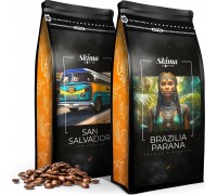 SkimaCoffee Zestaw 1kgX2 BRAZILIA PARANA/SAN SALVADOR Świeżo Palona do ekspresu