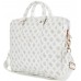 Bag Guess 4G Peony Front Pocket Zipper Triangle Logo 16" white