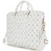 Bag Guess 4G Peony Front Pocket Zipper Triangle Logo 16" white