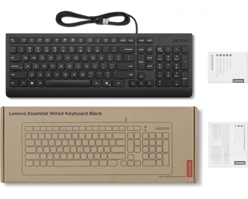 Lenovo Essential z kablem US English czarny