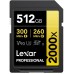 SD  Lexar Professional 2000x SDXC 512 GB Class 10 UHS-II/U3 V90 (LSD2000512G-RNNNG)