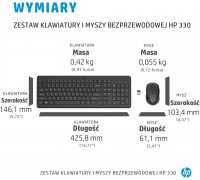HP HP 330, Zestaw klawiatur z mysz� optyczn� bezprzewodow�, AA, SK, ergonomiczna, nano odbiornik USB rodzaj 2.4 [GHz], bezprzewodo