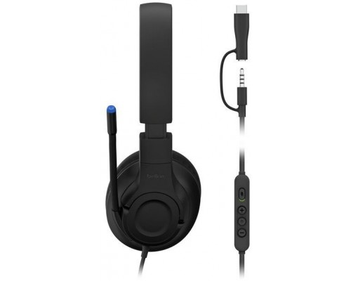 Belkin nauszne, przewodowe USB-C/mini jack, do Nintendo Switch 2, czarne