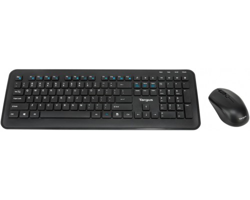 Targus KM610 - Zestaw klawiatury i myszy - kombinacja - full size - bezprzewodowy - 2.4 GHz - QWERTY - hiszpański - czarny