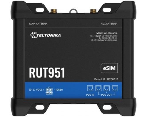 TELTONIKA NETWORKS RUT951 POE+ DUAL SIM eSIM 4G/LTE/3G/2G WiFi Router