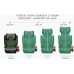 FMonroe FOTELIK SAMOCHODOWY MODEL LEONARDO Black-Green Pikowany R129 100-150 CM ISOFIX