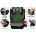 FMonroe FOTELIK SAMOCHODOWY MODEL LEONARDO Black-Green Pikowany R129 100-150 CM ISOFIX