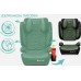 FMonroe FOTELIK SAMOCHODOWY MODEL LEONARDO Black-Green Pikowany R129 100-150 CM ISOFIX