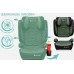 FMonroe FOTELIK SAMOCHODOWY MODEL LEONARDO Black-Green Pikowany R129 100-150 CM ISOFIX