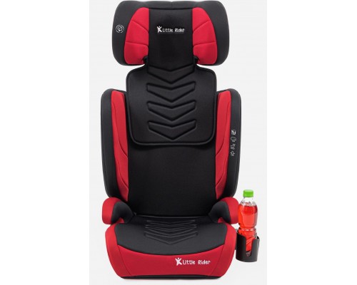 FMifold FOTELIK SAMOCHODOWY MODEL MARCO Black-Red Pikowany R129 100-150 CM ISOFIX