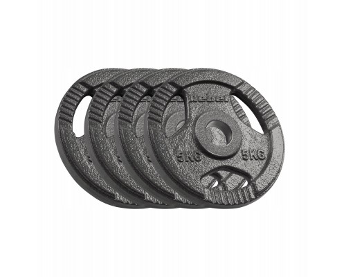 cast iron olympic zestaw 4x5kg, otwór 51mm, plate z uchwytami, REBEL ACTIVE