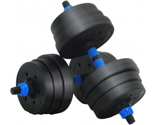 vidaXL Zestaw hantli 4 w 1 Black i blue 121 x 19,5 x 19,5 cm