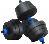 vidaXL Zestaw hantli 4 w 1 Black i blue 121 x 19,5 x 19,5 cm