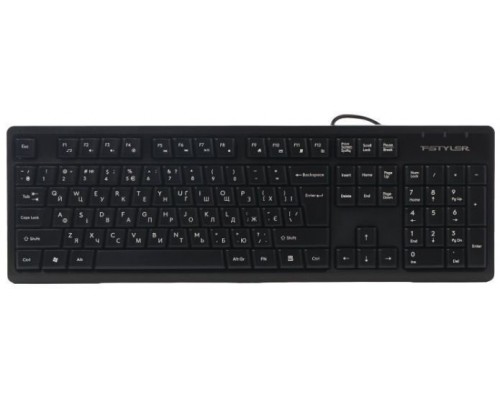 A4Tech A4tech FKS12, multimedialna cicha klawiatura biurowa, CZ/US, USB, czarny