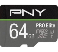SD  PNY PRO Elite MicroSDXC 64 GB Class 10 UHS-I/U3 A1 V30 (P-SDU64GV31100PRO-GE)
