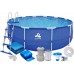Enero Swimming pool rack oval with pump 450x122cm with pump drabiną i podłożem (17802EU)