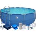 Enero Swimming pool rack oval with pump 450x122cm with pump drabiną i podłożem (17802EU)