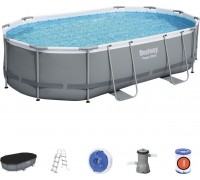 Bestway Swimming pool garden rack oval with dimensions 488 x 305 x 107 cm and capacity 10949 l Power Steel Bestway + pompa filtering + ladder Universal
