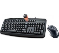 Genius Genius Smart KM-200, zestaw klawiatura z przewodową myszą optyczną, US, klasyczna, przewodowa (USB), czarna