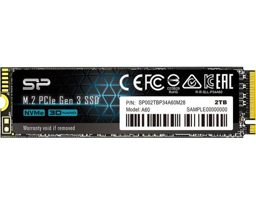 SSD Silicon Power P34A60 2TB M.2 2280 PCI-E x4 Gen3 NVMe (SP002TBP34A60M28)