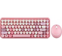 Perixx Perixx PERIDUO-713 DE, Mini Keyboard and Mouse Set, Retro Vintage Design, pink