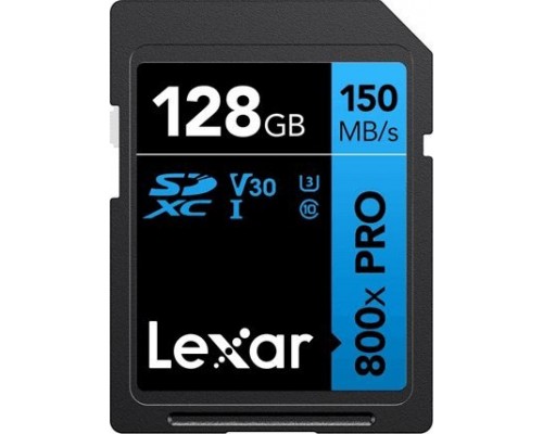SD  Lexar 800X Pro SDXC 128 GB Class 10 UHS-I/U3 V30 (LSD0800P128G-BNNNG)