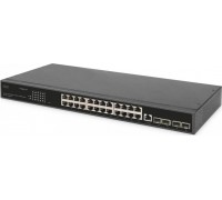 Switch Digitus Digitus  sieciowy, 24 porty 10/100/1000 + 4SFP+ UPLINK, Up to 19-calowych szaf serwerowych, funkcjonalność L2+