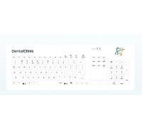 CleanKeys GETT CLEANKEYS CK4 KABELLOS 2,4Ghz klawiatura szklana pojemnościowa integr.Touchpad und NUM block IP65 można dezynfekować szkło Gorilla Układ: DE